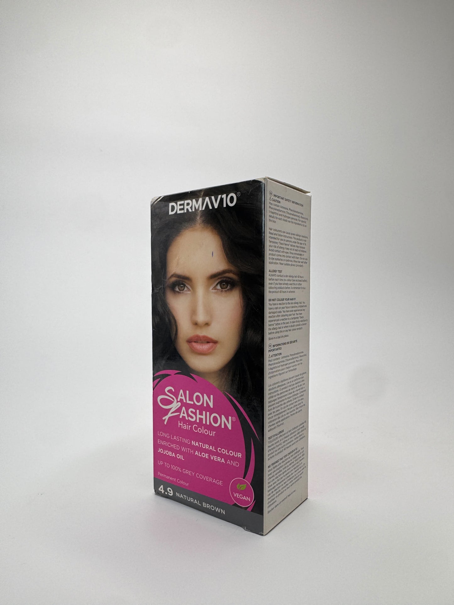 Derma V10 Salon Fashion Permanent Hair Colour (4.9 Natural Brown)