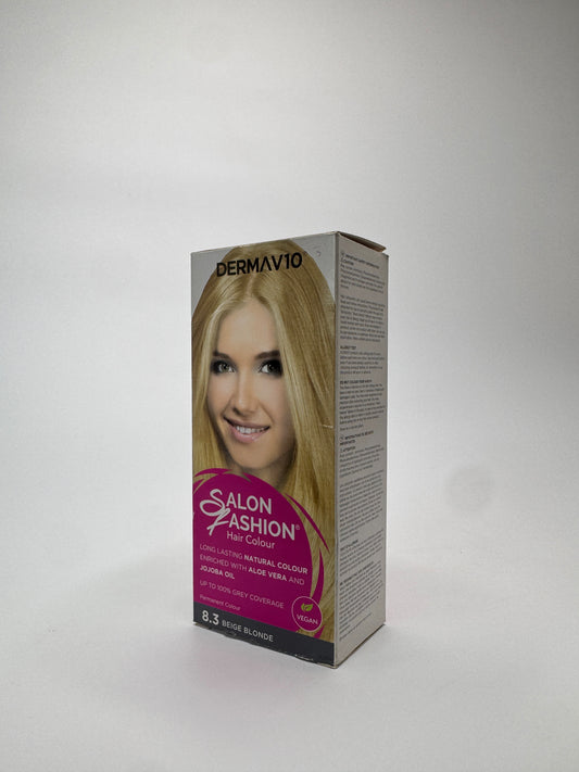 Derma V10 Salon Fashion Permanent Hair Colour (8.3 Beige Blonde)